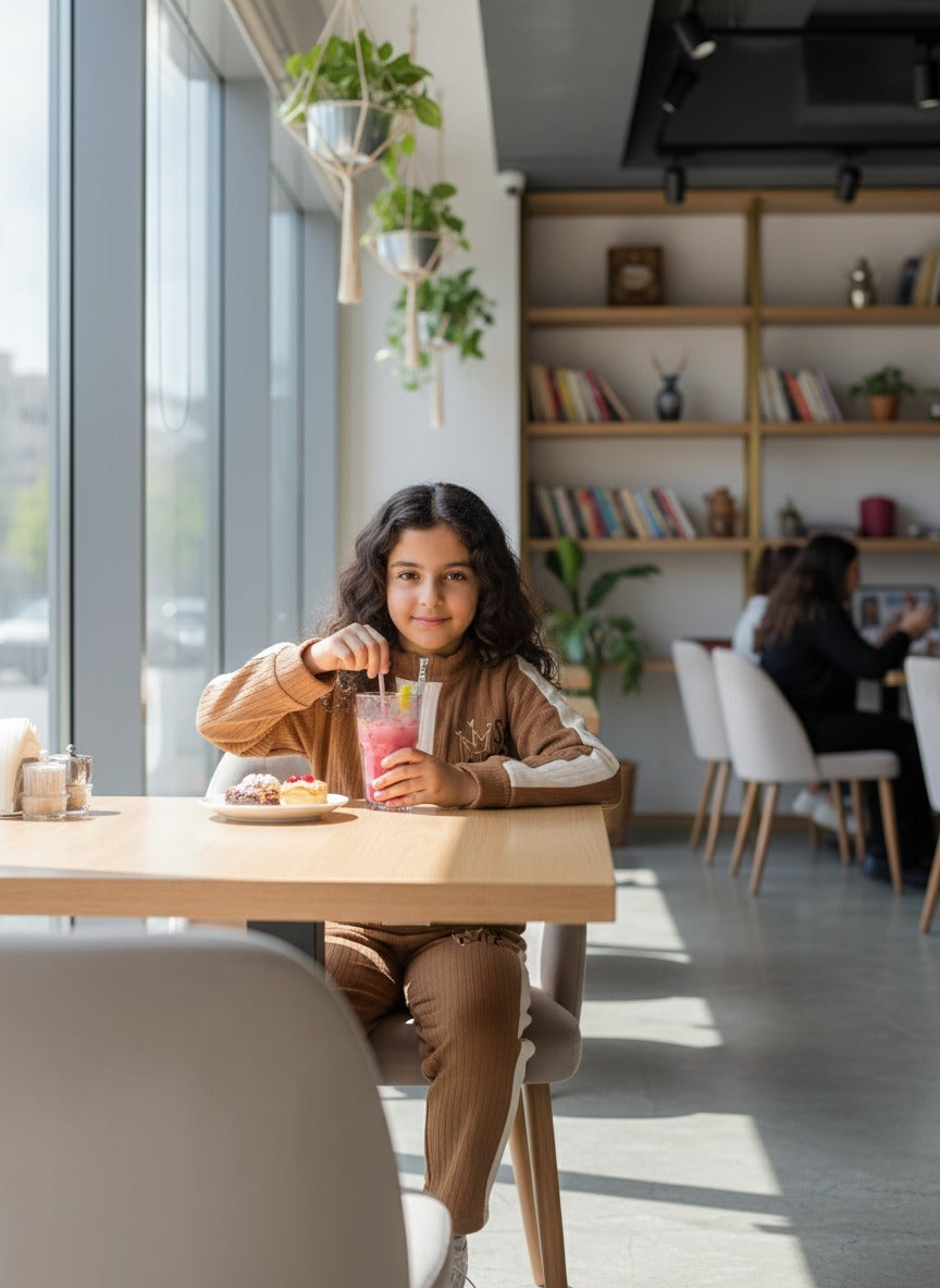 Girls’ Ribbed Half-Zip Tracksuit