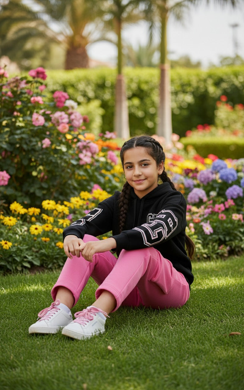 Girls’ Sporty Hoodie & Cargo Jogger Set