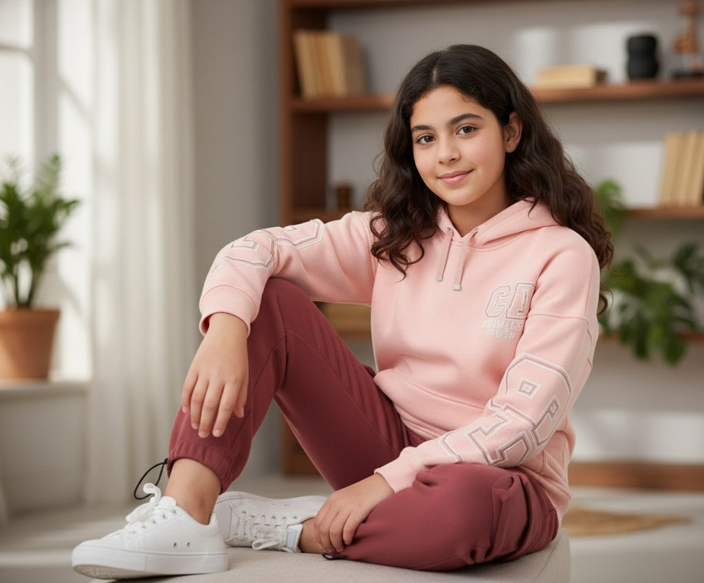 Girls’ Sporty Hoodie & Cargo Jogger Set