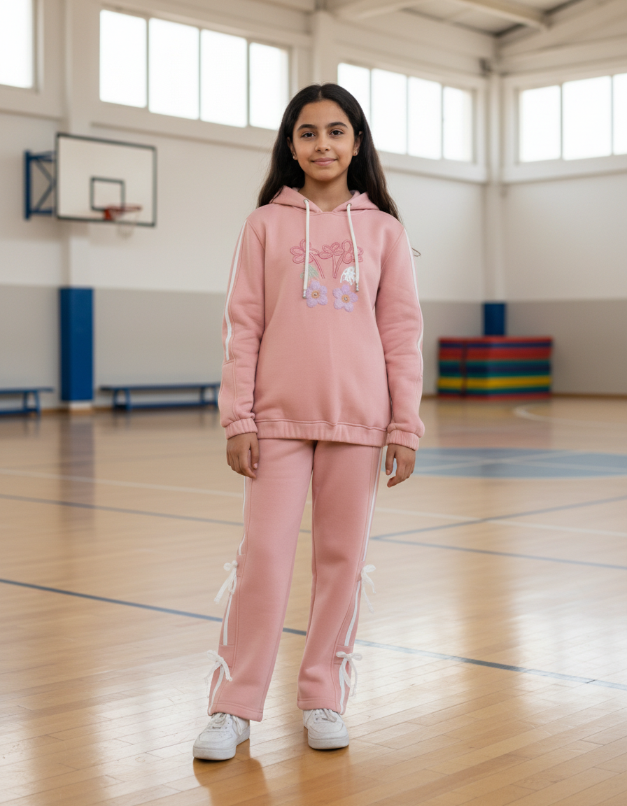 Girls' Floral Hoodie & Pants Set