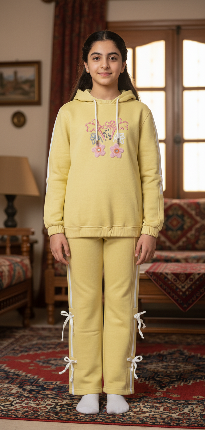 Girls' Floral Hoodie & Pants Set