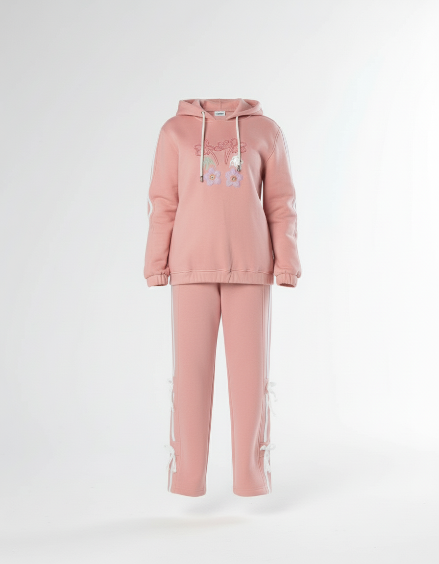 Girls' Floral Hoodie & Pants Set