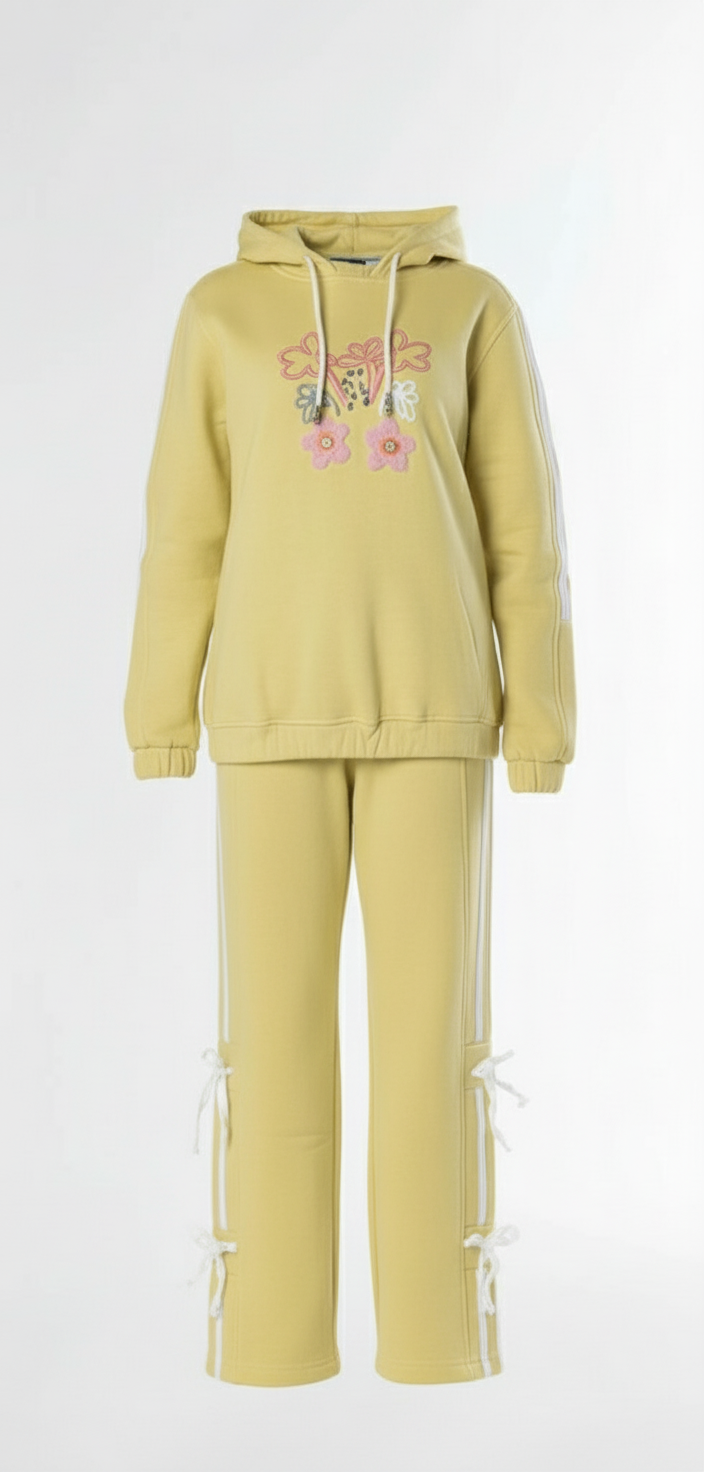 Girls' Floral Hoodie & Pants Set